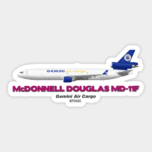 McDonnell Douglas MD-11F - Gemini Air Cargo Sticker by TheArtofFlying